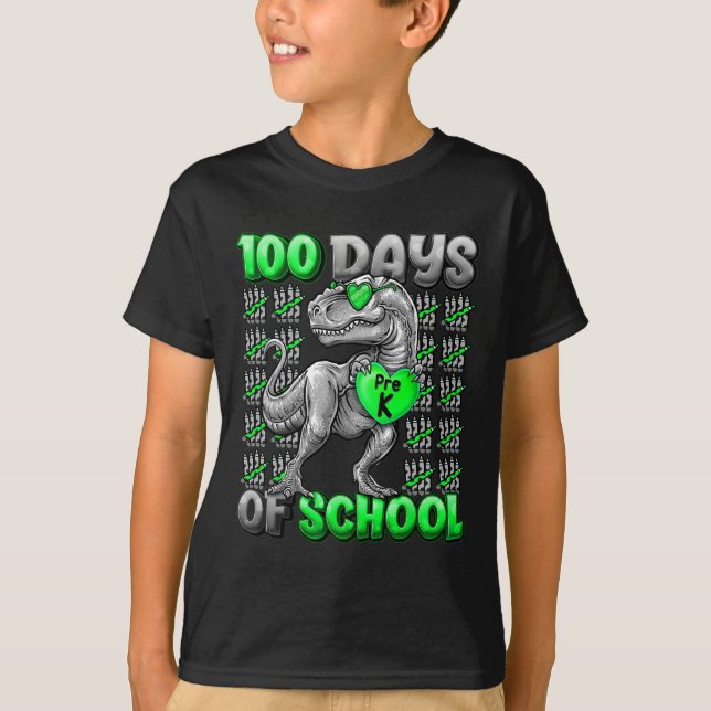 Camiseta 100 Días De Educación Preescolar 100 Días Niños Má (Anverso)