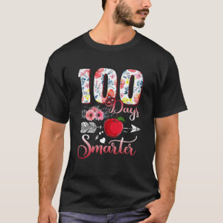 Camiseta 100 Días De Enseñanza De Chicas Florales Escolares