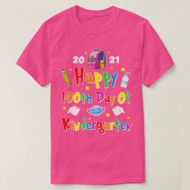 Camiseta 100 Días De Enseñanza De Niños Y Niñas (Diseño del anverso)