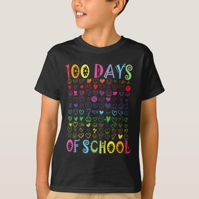 Camiseta 100 Días De Enseñanza Escolar Niños Estudiantes Ch (Anverso)