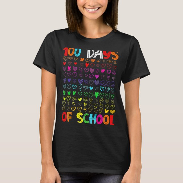 Camiseta 100 Días De Enseñanza Escolar Niños Estudiantes Ch (Anverso)
