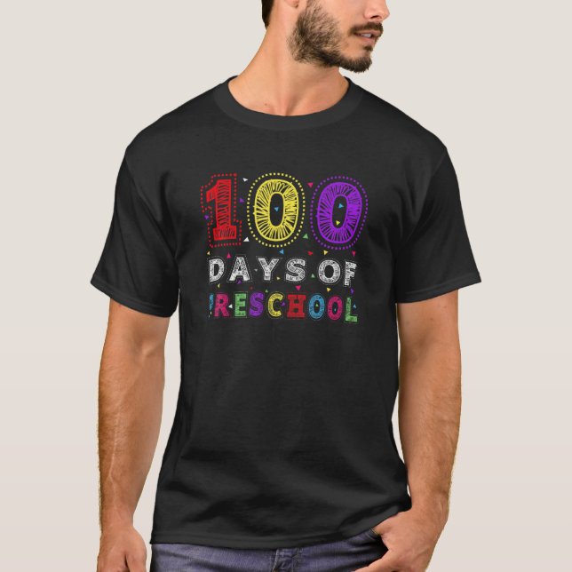 Camiseta 100 Días De Enseñanza Preescolar 100 Días (Anverso)