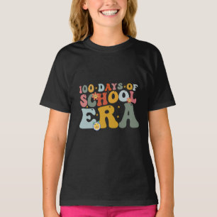Camiseta  100 Días De Era Escolar Groovy Profesor Niños