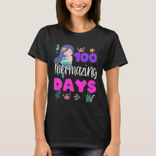 Camiseta 100 Días De Escolar Sirenita Cute Profesor Estudia