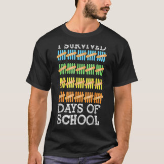 Camiseta 100 Días De Escolares Sobreviví A Niños Chicas Tea