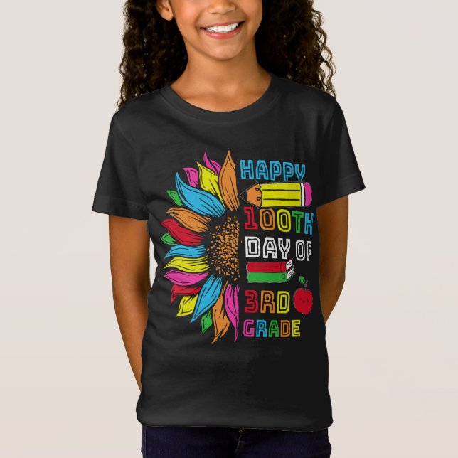 Camiseta 100 días de escolaridad, grado 3 (Anverso)