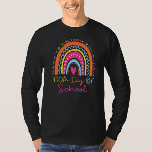 Camiseta 100 días de escuela 100 días de arco iris