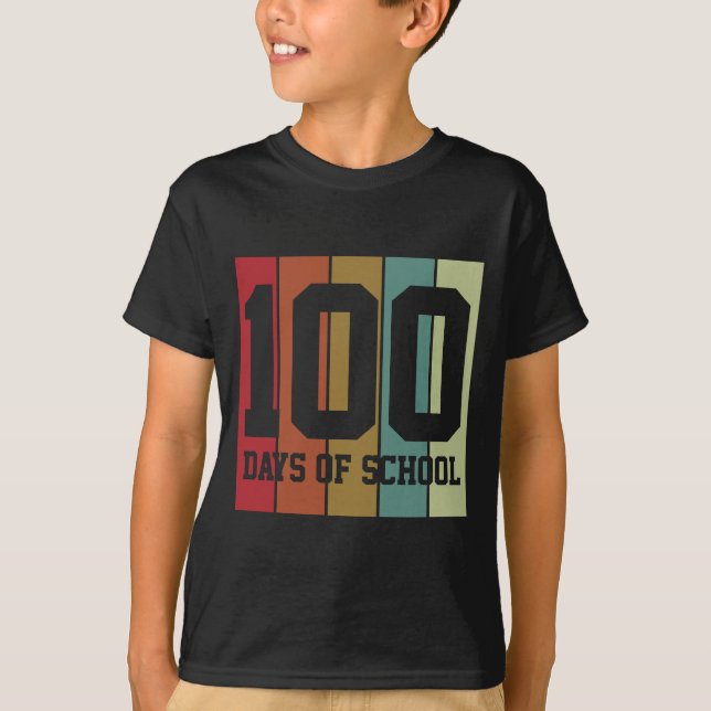 Camiseta 100 días de escuela, 100 días de escuela, 100 días (Anverso)