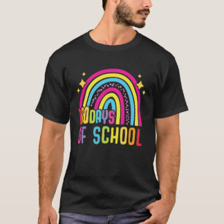 Camiseta 100 días de escuela 100 días leopardo arcoiris