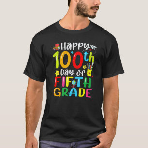 Camiseta 100 días de escuela 5to quinto grado maestro estud
