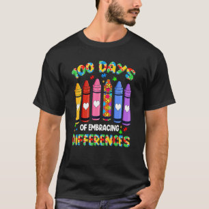 Camiseta 100 Días De Escuela Aceptando Diferencias Autismo