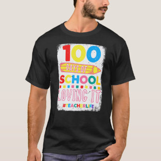 Camiseta 100 Días de Escuela & Amando la Vida de Maestro Ni