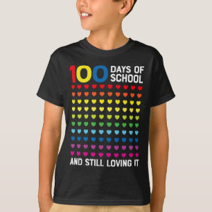 Camiseta 100 días de escuela aún amando los corazones del 1