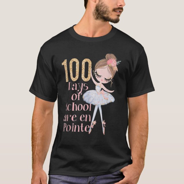 Camiseta 100 días de escuela Ballerina Chicas del equipo de (Anverso)