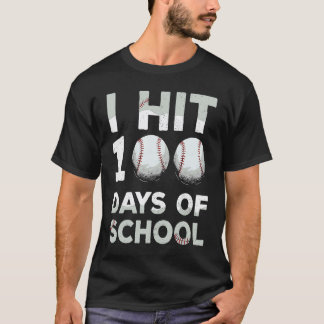 Camiseta 100 Días de Escuela Béisbol Vintage Maestro Niños