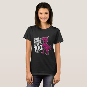Camiseta 100 Días de Escuela Boceto de Diseño de Dinosaurio