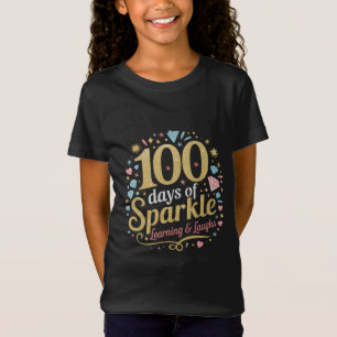 Camiseta 100 Días de Escuela Brillo Aprendizaje y Risas