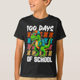 Camiseta 100 días de escuela Camión escolar Dinosaurio
