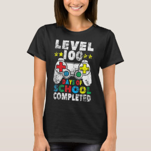 Camiseta 100 días de escuela completaron el nivel del niño 