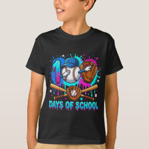 Camiseta 100 días de escuela con Dabbing béisbol goteo 100º