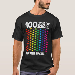 Camiseta 100 Días De Escuela Corazón Profesor Niños Alumnos