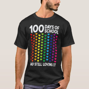 Camiseta 100 Días De Escuela Corazón Profesor Niños Alumnos