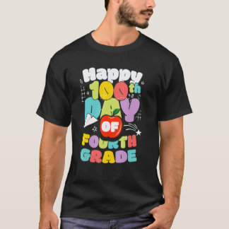 Camiseta 100 Días De Escuela Cuarto Grado Maestro Más Brill