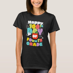 Camiseta 100 Días De Escuela Cuarto Grado Maestro Más Brill