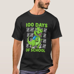 Camiseta 100 Días De Escuela Cute Dino Con Escuela De Mochi