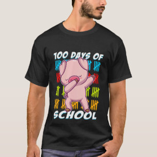 Camiseta 100 Días de escuela Dabbing Pig Tee animal