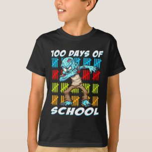 Camiseta 100 Días De Escuela Dabbing Zombie Divertido Anima