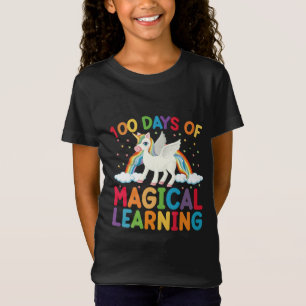 Camiseta 100 Días De Escuela De Aprendizaje Mágico Unicorni