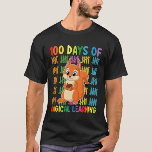 Camiseta 100 Días De Escuela De Ardilla De Aprendizaje Mági