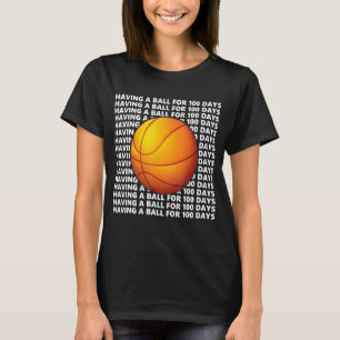 Camiseta 100 días de escuela de baloncesto niños de 100 día