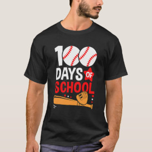 Camiseta 100 días de escuela de béisbol 100 días de aprendi