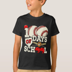 Camiseta 100 días de escuela de béisbol maestro de 100 días
