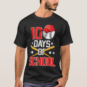 Camiseta 100 días de escuela de béisbol niños de 100 días d