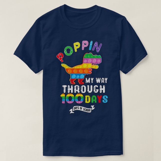 Camiseta 100 días de escuela de dinosaurios (Diseño del anverso)