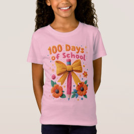 Camiseta 100 Días de Escuela - Diseño de Lápiz Floral