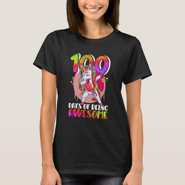 Camiseta 100 días de escuela, disfraz de Chicas unicornios  (Anverso)
