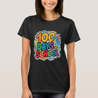 Camiseta 100 Días De Escuela Dragón Temática Niños Profesor