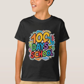 Camiseta 100 Días De Escuela Dragón Temática Niños Profesor