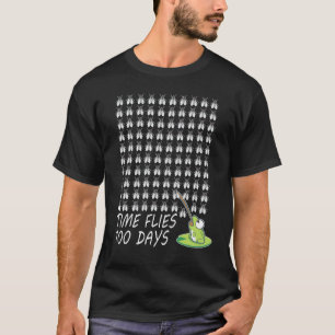 Camiseta 100 Días De Escuela El Tiempo Vuela Rana Vuela Mae