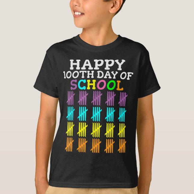 Camiseta 100 Días De Escuela Estudiante Maestro (Anverso)