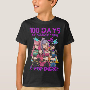 Camiseta 100 Días De Escuela K Pop 100 Días Más Fuertes Niñ