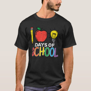 Camiseta 100 Días De Escuela Lápiz Lightbulbo De Apple 100 
