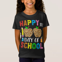 Camiseta 100 Días De Escuela Leopardo Maestro Y Estudiante