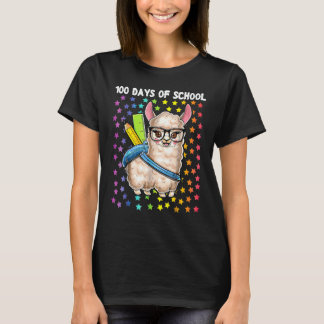 Camiseta 100 Días De Escuela Llama No Probllama Profesor