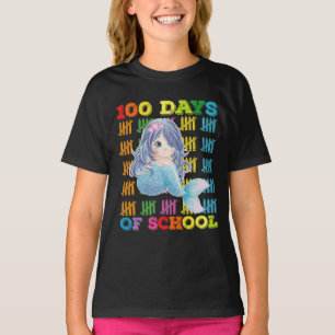 Camiseta 100 Días De Escuela Maestra Sirena Estudiante
