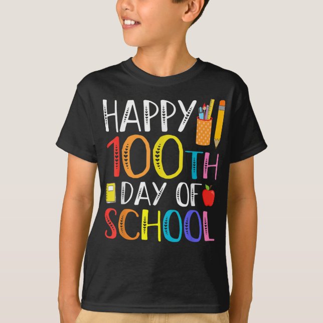 Camiseta 100 Días De Escuela Maestro Y Estudiante (Anverso)